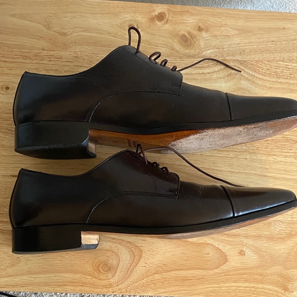 Mercanti Fiorentini Dark Brown Leather Oxfords (Made in Italy) - Picture 6 of 9